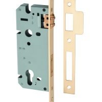 Mortice Lock Roller Euro 45mm Backset Brushed Brass