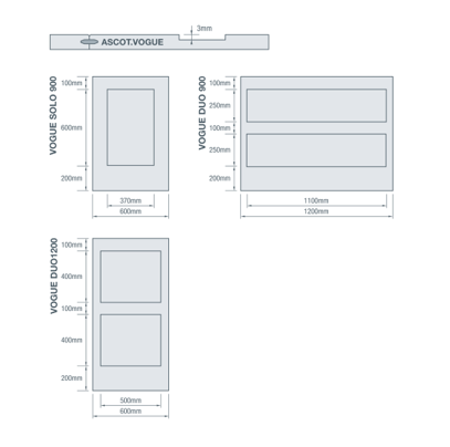 Easycraft Ascot Vogue 900x600x9 mm