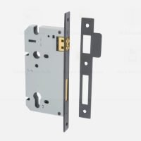 Mortice Lock Roller Euro 45mm Backset Matt Black