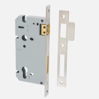 Mortice Lock Roller Euro 45mm Backset Satin Nickel