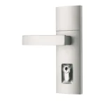 Angular Double Cylinder Entrance Handle Set Satin Chrome