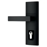 Angular Double Cylinder Entrance Handle Set Matt Black