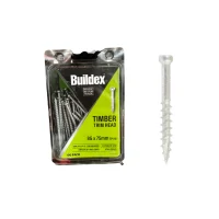 Buildex Star Drive Timber Trim Head 8g x 75mm TPI 10 100pk Screws Zinc