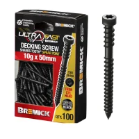 Decking Screw 304SS Black T20 Drive Trim Head 10g x 50mm 100pk