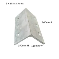 McIntyre 150x150x240x10mm 6 18mm Hole Angle Bracket