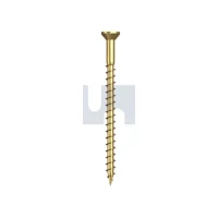 Timber Screw Zinc Yellow #10-8 x 75mm Countersunk Ribbed Phillips 500pc Box